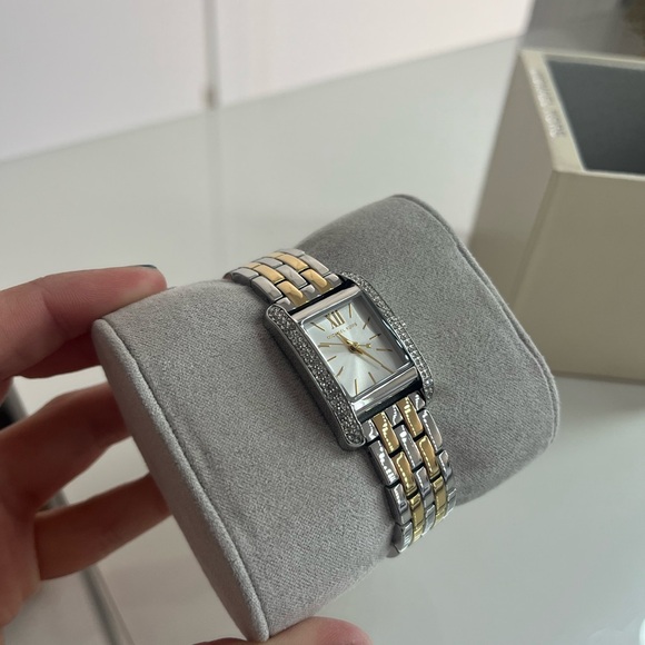 Michael Kors Mini Monroe Pavé Two-Tone Watch - Picture 11 of 14